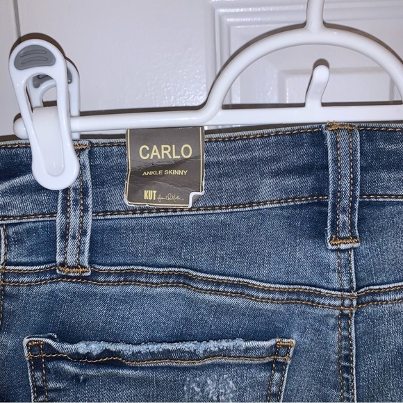 Kut from the Kloth Carlo Ankle Skinny Jeans Distressed - Picture 8 of 12